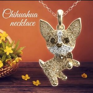 NEW! Rhinestone Chihuahua Keychain/Bag 👜🎒 Charm & Jewelry Pendant 📿~🎁 🐾 🐕
